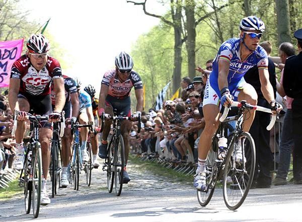 Tom Boonen exits the Arenberg sector.