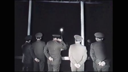 Russian officials watch the harrowing Soyuz T-10-1 launch abort of cosmonauts Vladimir Titov and Gennady Strekalov on Sept. 26, 1983.