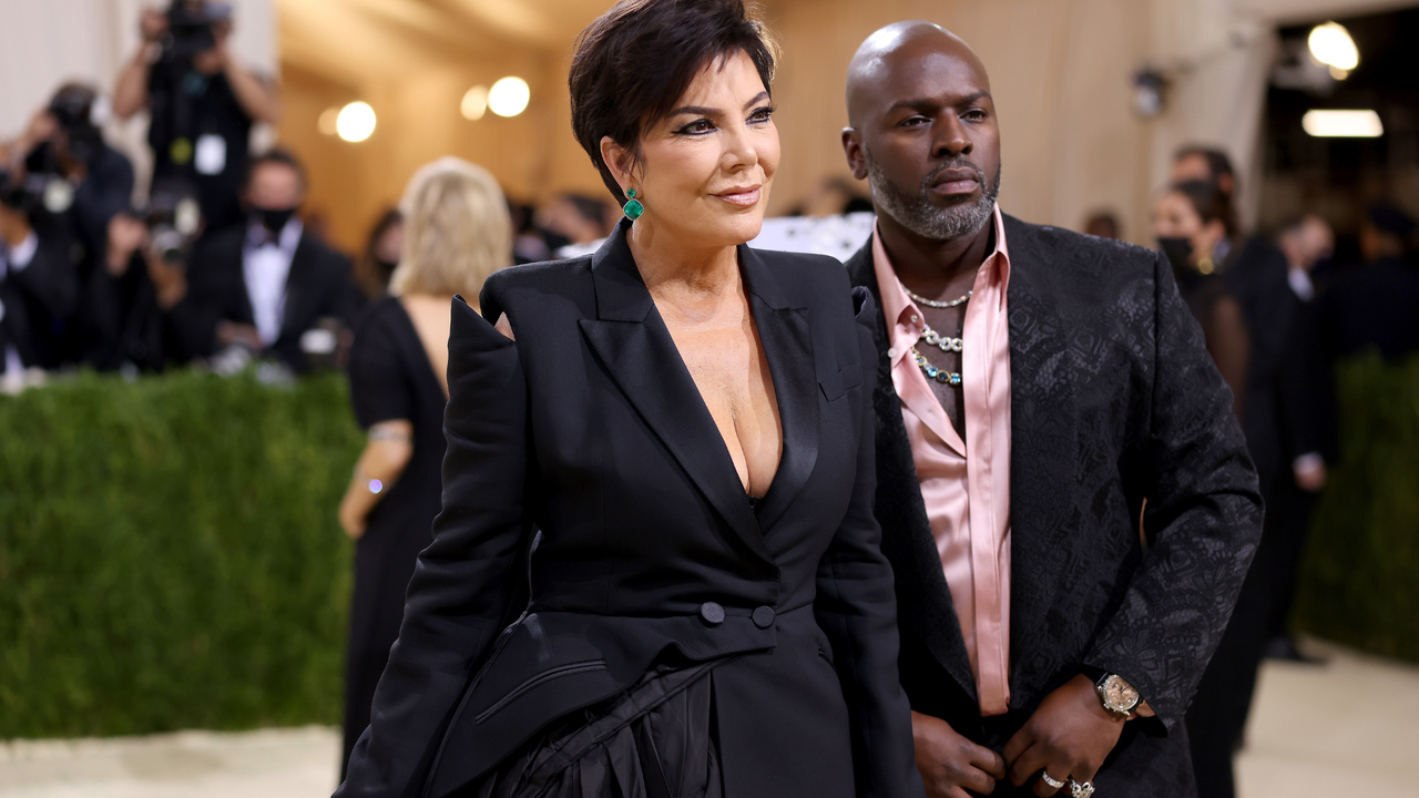 Kris Jenner and Corey Gamble attend The 2021 Met Gala Celebrating In America: A Lexicon Of Fashion at Metropolitan Museum of Art on September 13, 2021 in New York City.