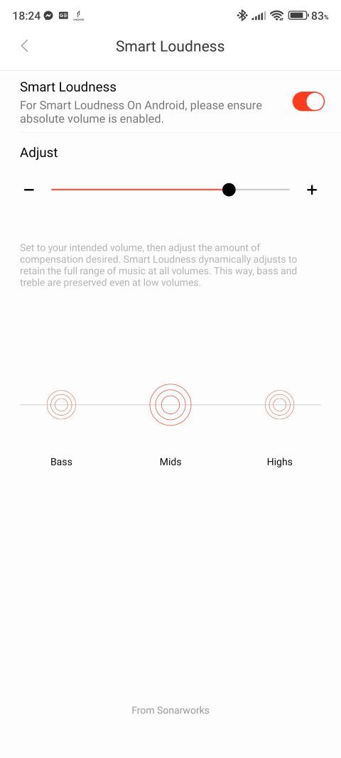 1More Music app smart loudness