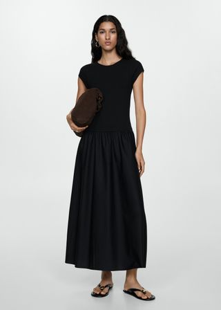 Flared Dress With Ruffled Hem