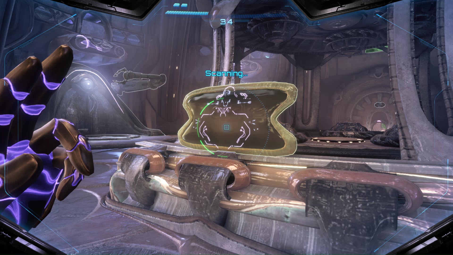 Samus scans a console in Metroid Prime 4