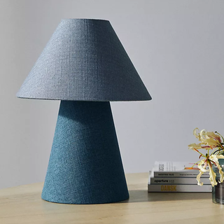 Blue fabric colored lamp
