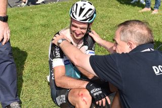 Pieter Serry (Etixx QuickStep) crashed out of the race
