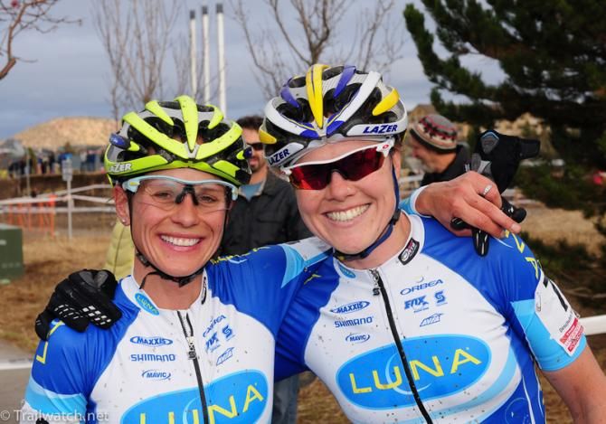 Long-time team-mates Katerina Nash (L) and Georgia Gould (R)