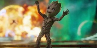 Baby Groot dancing in Guardians of the Galaxy Vol. 2