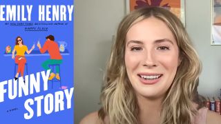 The cover for Funny Story and Emily Henry in an interview with Us Weekly.