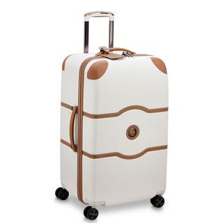 White and beige Delsey Paris Chatelet Air 2.0 26-inch trunk