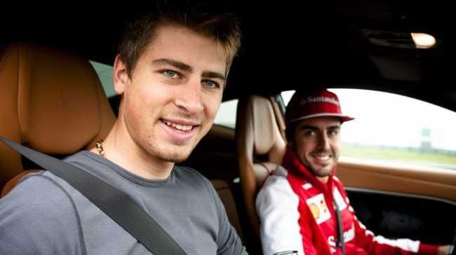 Peter Sagan with Fernando Alonso
