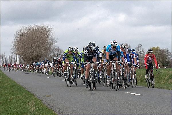 Saxo Bank and Milram on the front