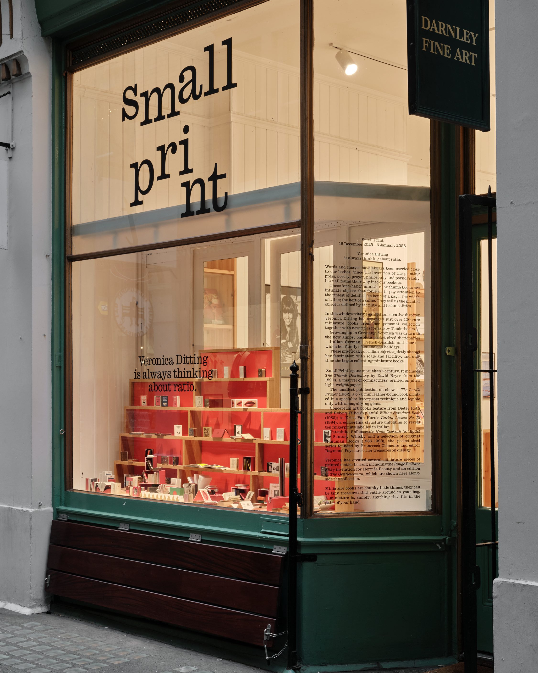 books arranged across exhibition space
