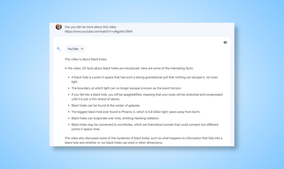 Google Bard now lets you talk to it about a YouTube video — I tried it ...
