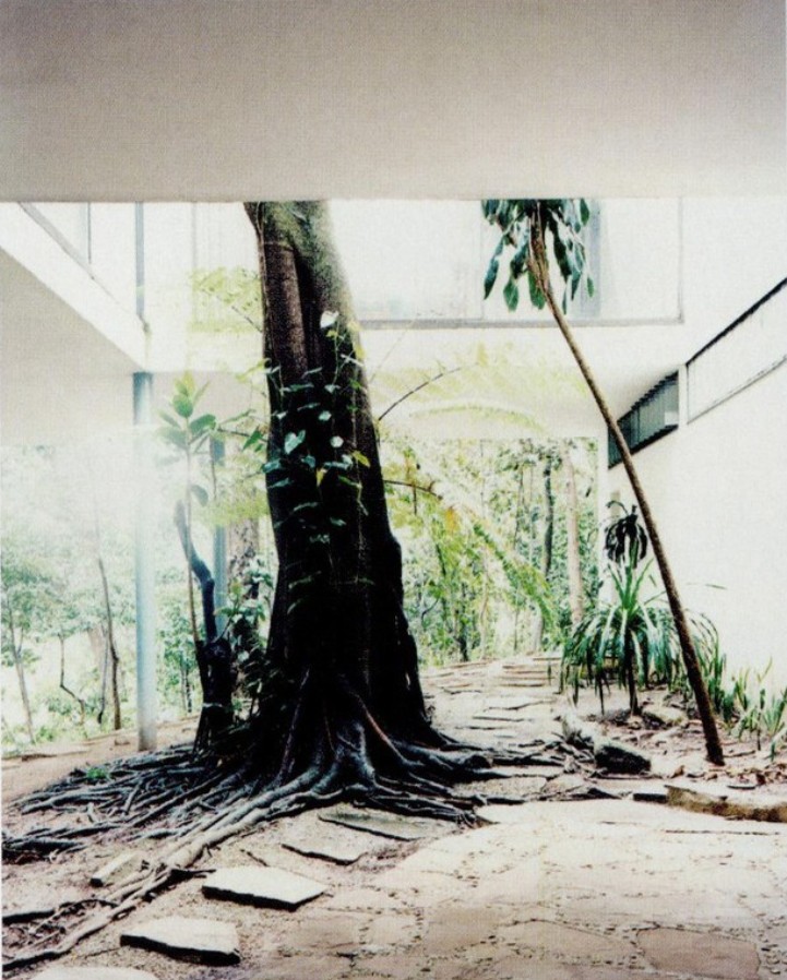 office and interior at Casa de Vidro by Lina Bo Bardi