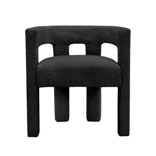 A dining room chair in black