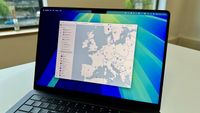 NordVPN map displayed on laptop