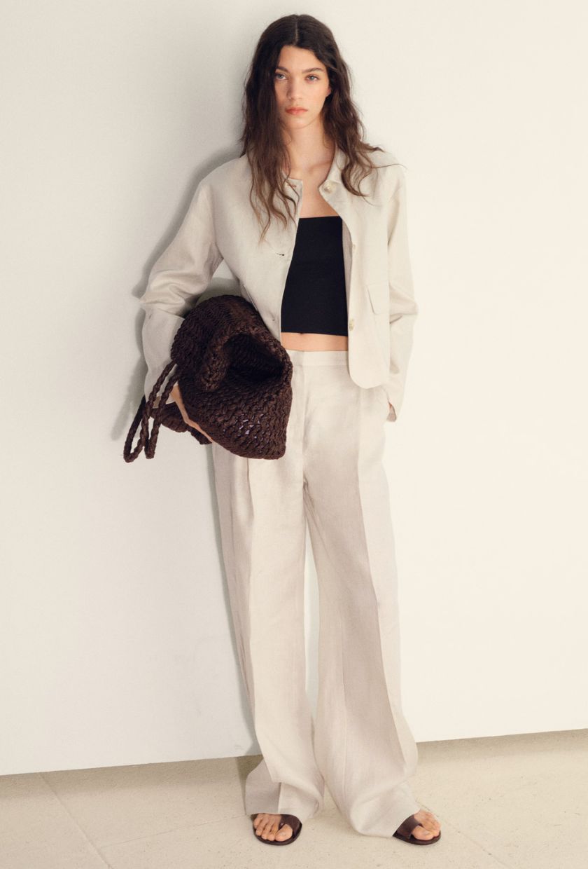 MANGO, Pleated Linen Trousers - Women | Mango United Kingdom