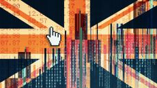 The British flag overlaid with digital abstract elements