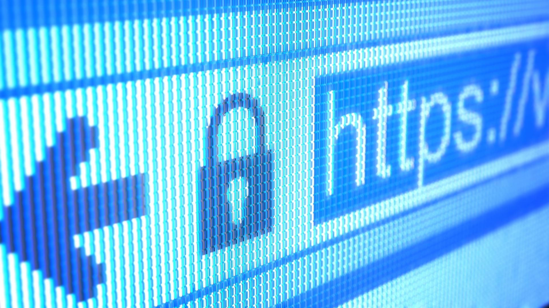 A close up of a secure website on an internet browser