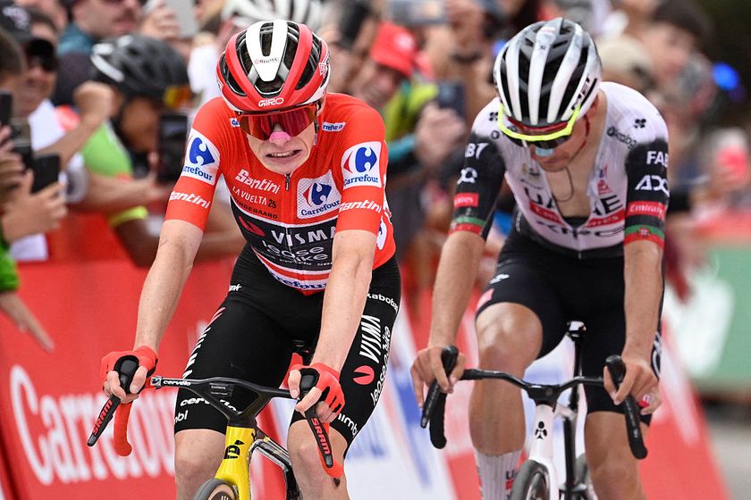 Jonas Vingegaard and Joāo Almeida on stage 14