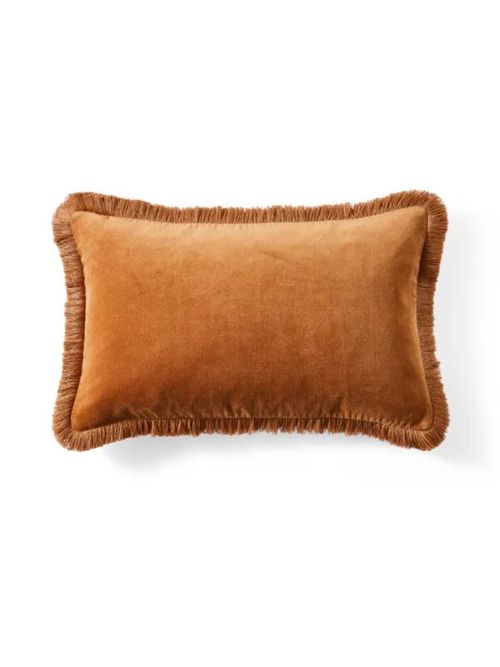Fringed Velvet Cushion