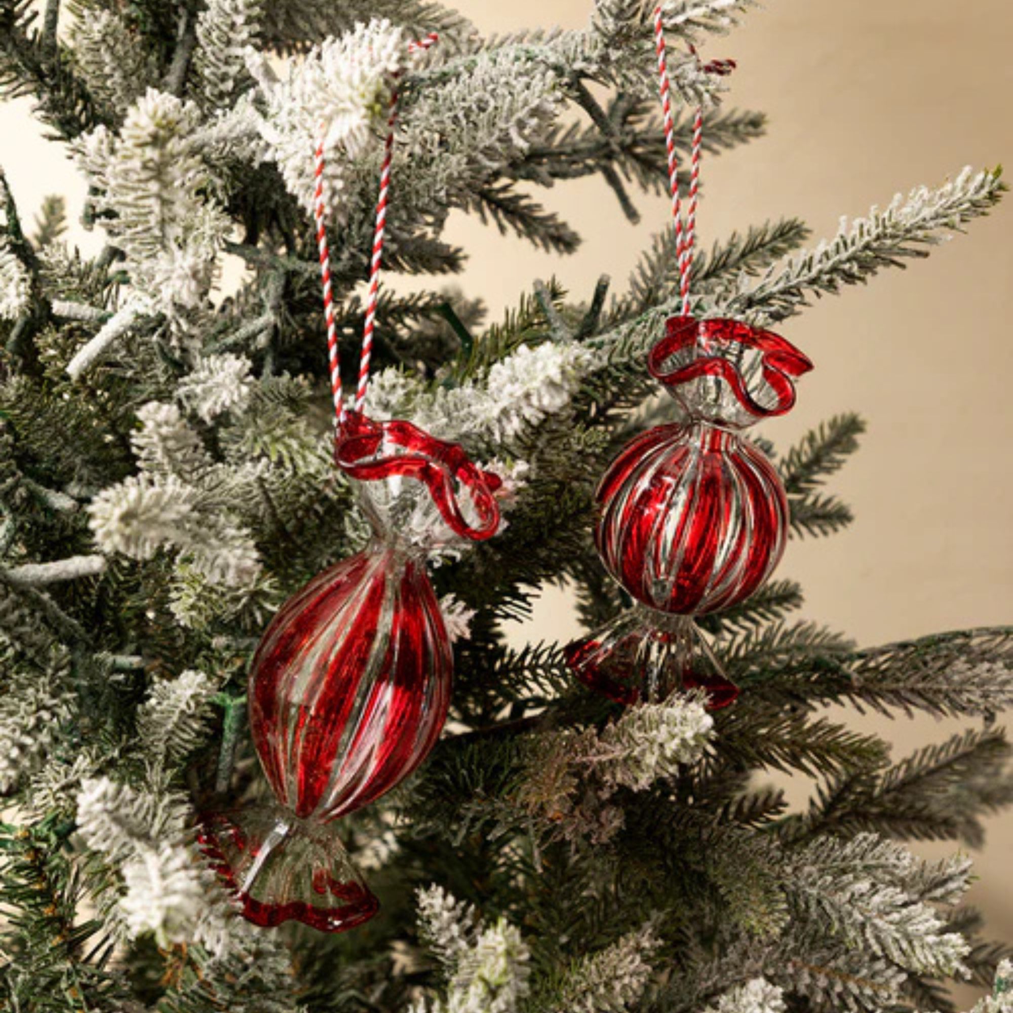 Glass Candy Ornaments (Set of 2)