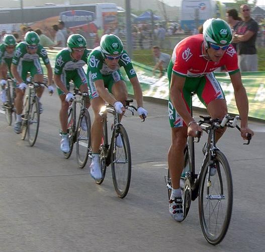 The Credit Agricole team lay down some horsepower