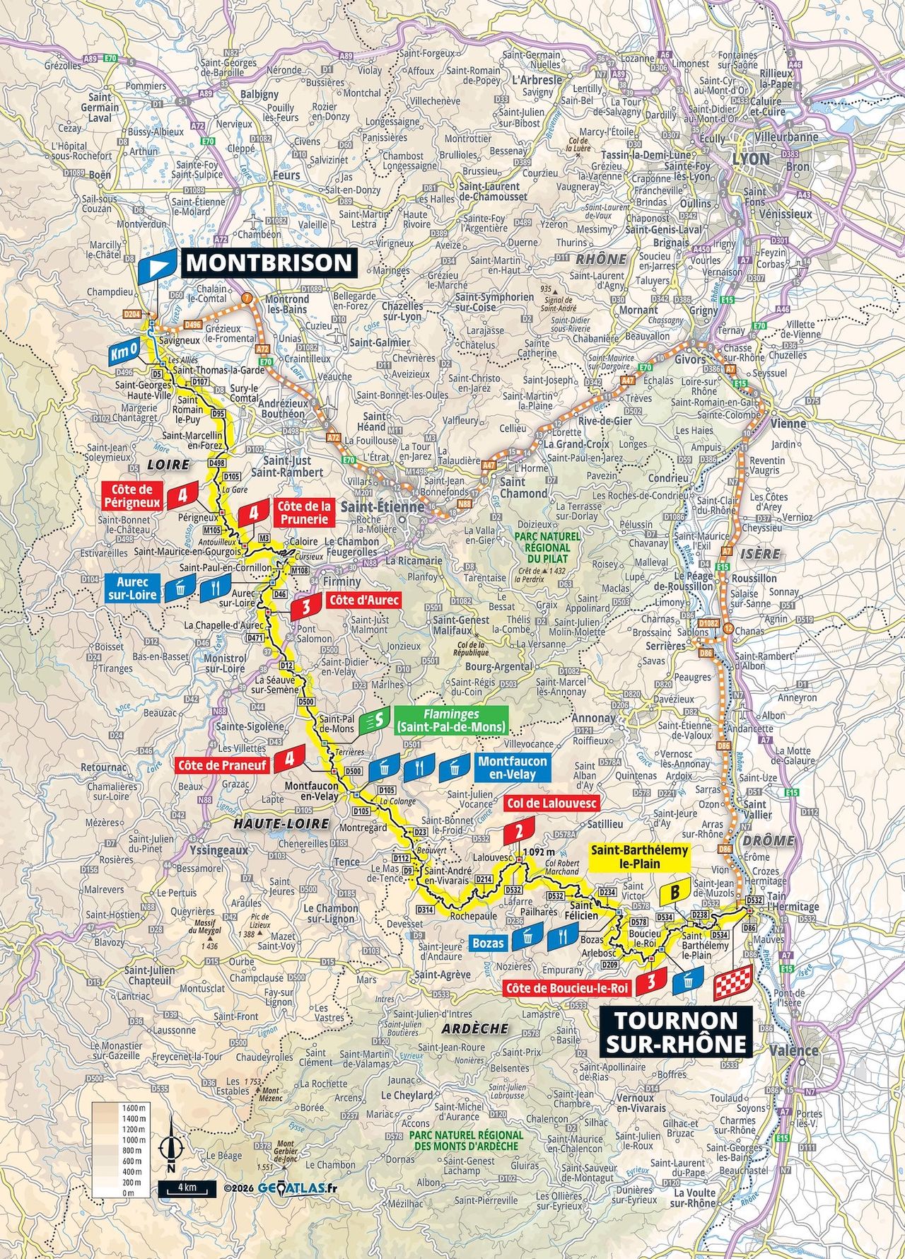 Stage 6 map, Tour de France Femmes 2026