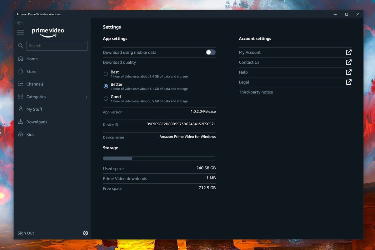 Amazon Prime App Windows10