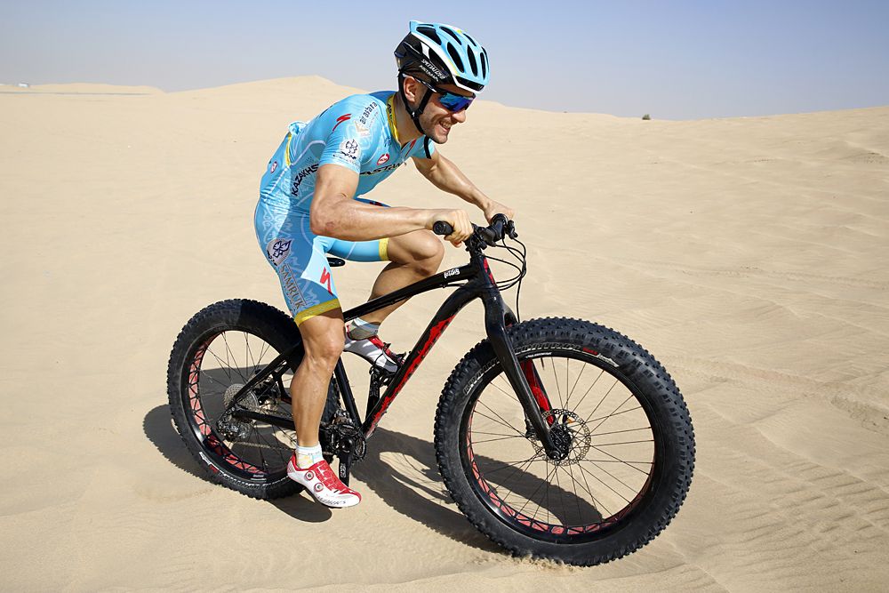 Andrea Guardini enjoying the fat bike