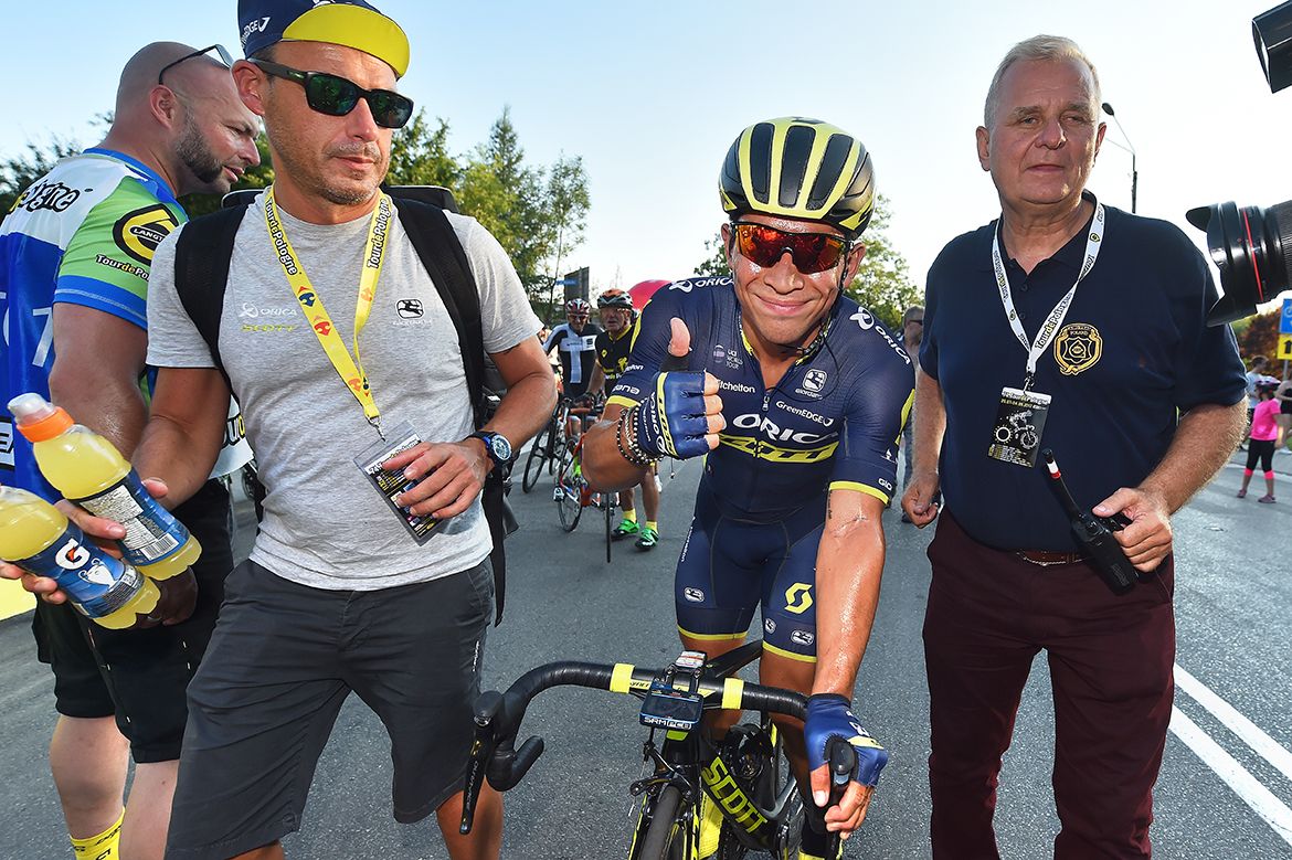 Caleb Ewan after his Tour de Pologne stage win