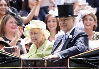 Queen Elizabeth II and Prince Andrew, Duke of York on day five of Royal Ascot