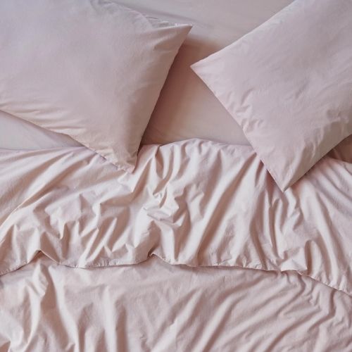 Piglet in Bed, French Rose Washed Cotton Percale Duvet Cover