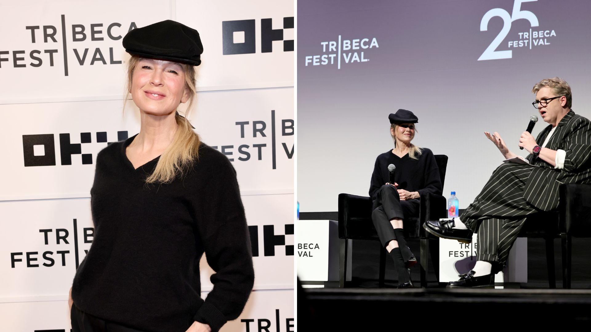 A comp image of Renee Zellweger attending the 25th anniversary talk of Bridget Jones's Diary at the Tribeca Festival
