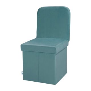 Blue storage ottoman chair