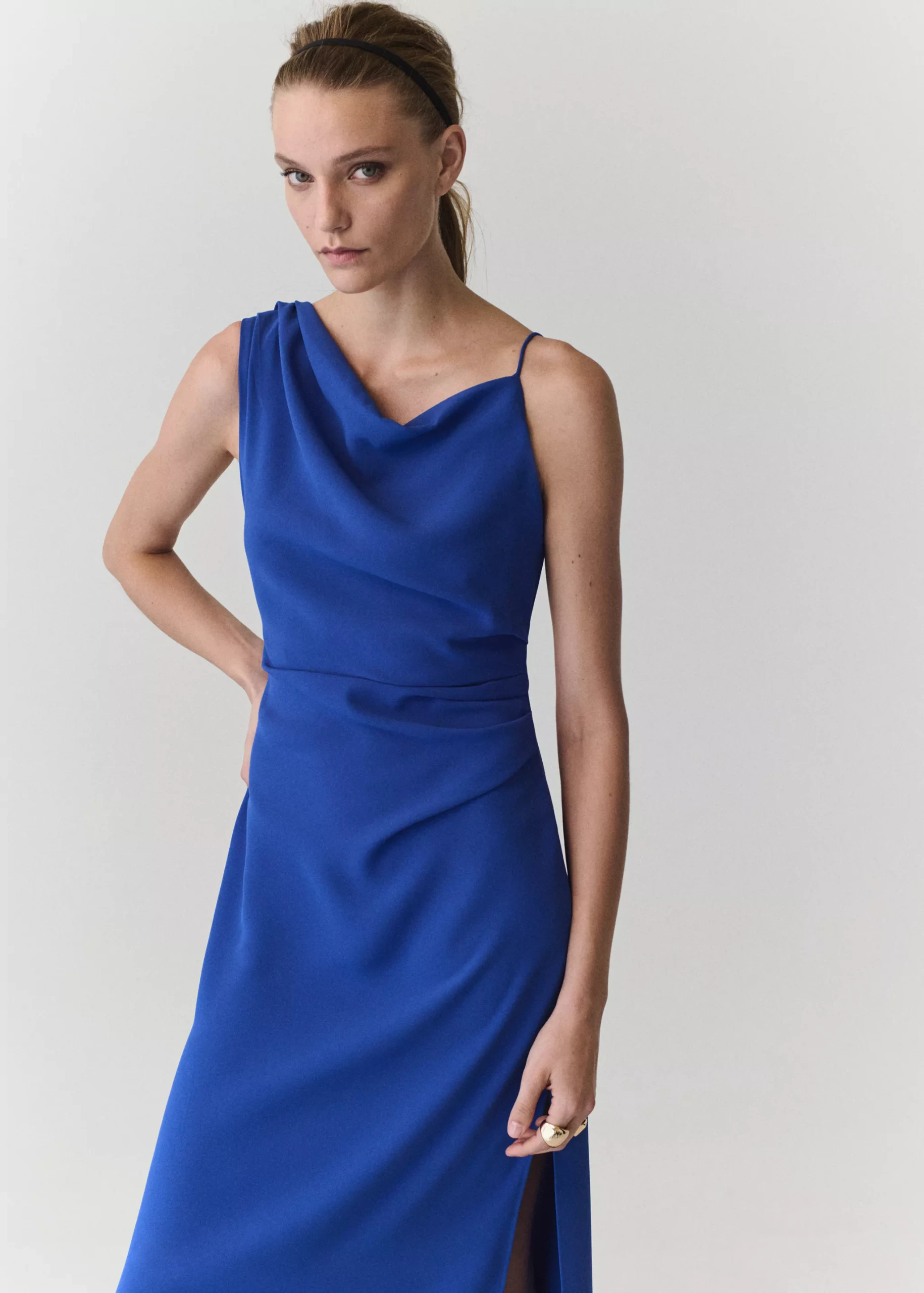 Asymmetric Side Ruched Dress - Women | Mango Usa