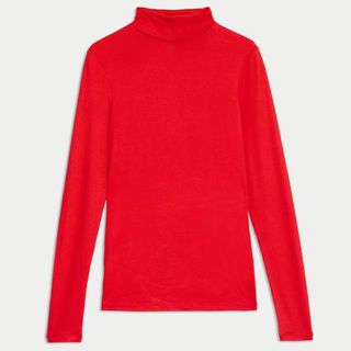 red turtneck long sleeve top from M&S