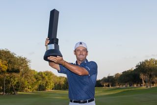 Charles Howell III holds up the trophy after winning the 2023 LIV Golf Mayakoba tournament
