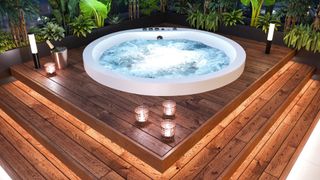 Hot tub with accent lights