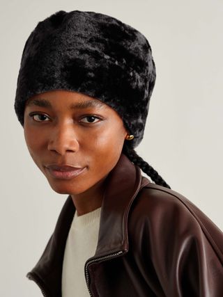 Shearling Pillbox Hat