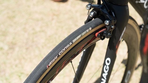 The bike rolls on Vittoria Corsa tyres
