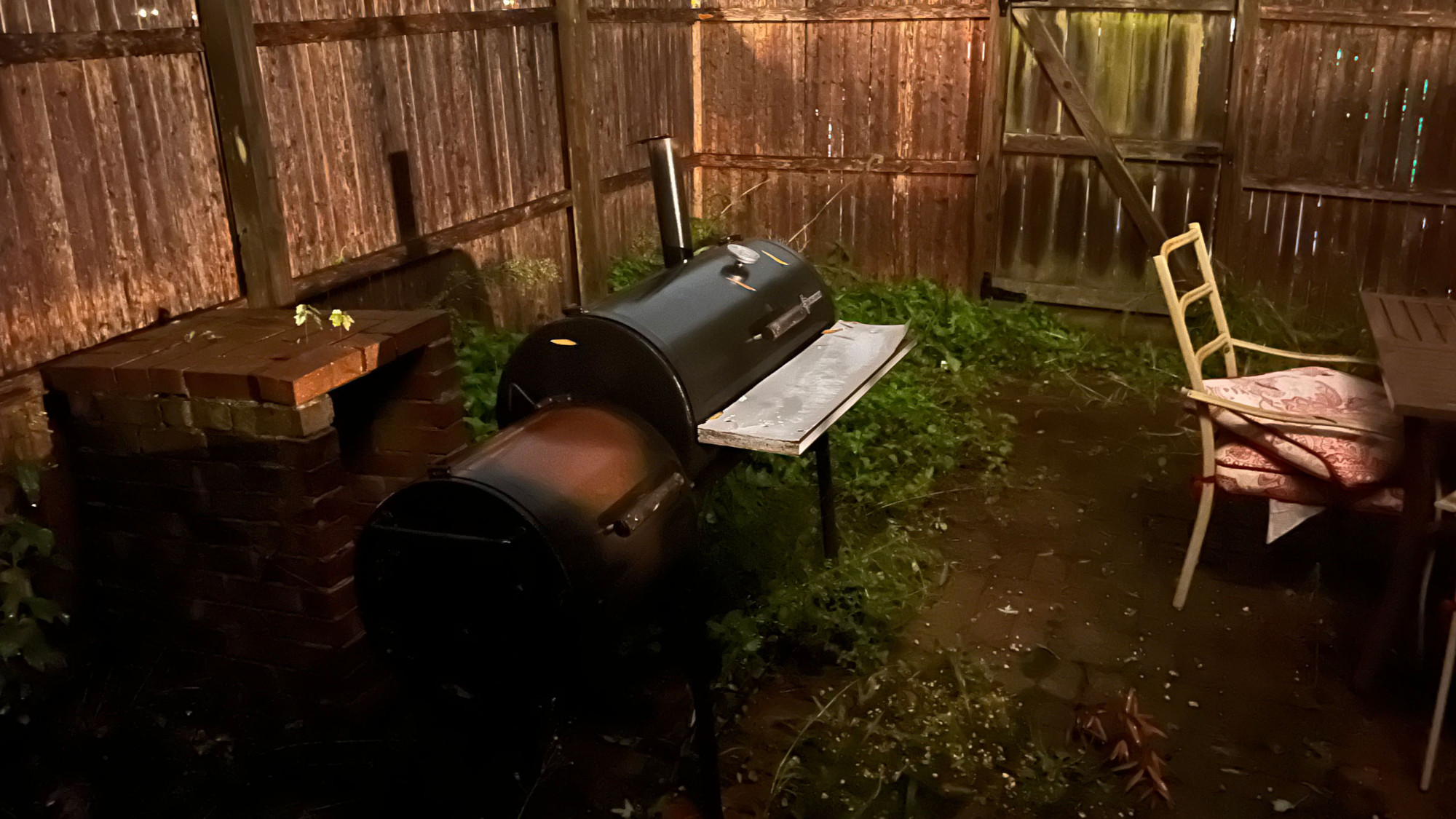 photo of a smoker at night