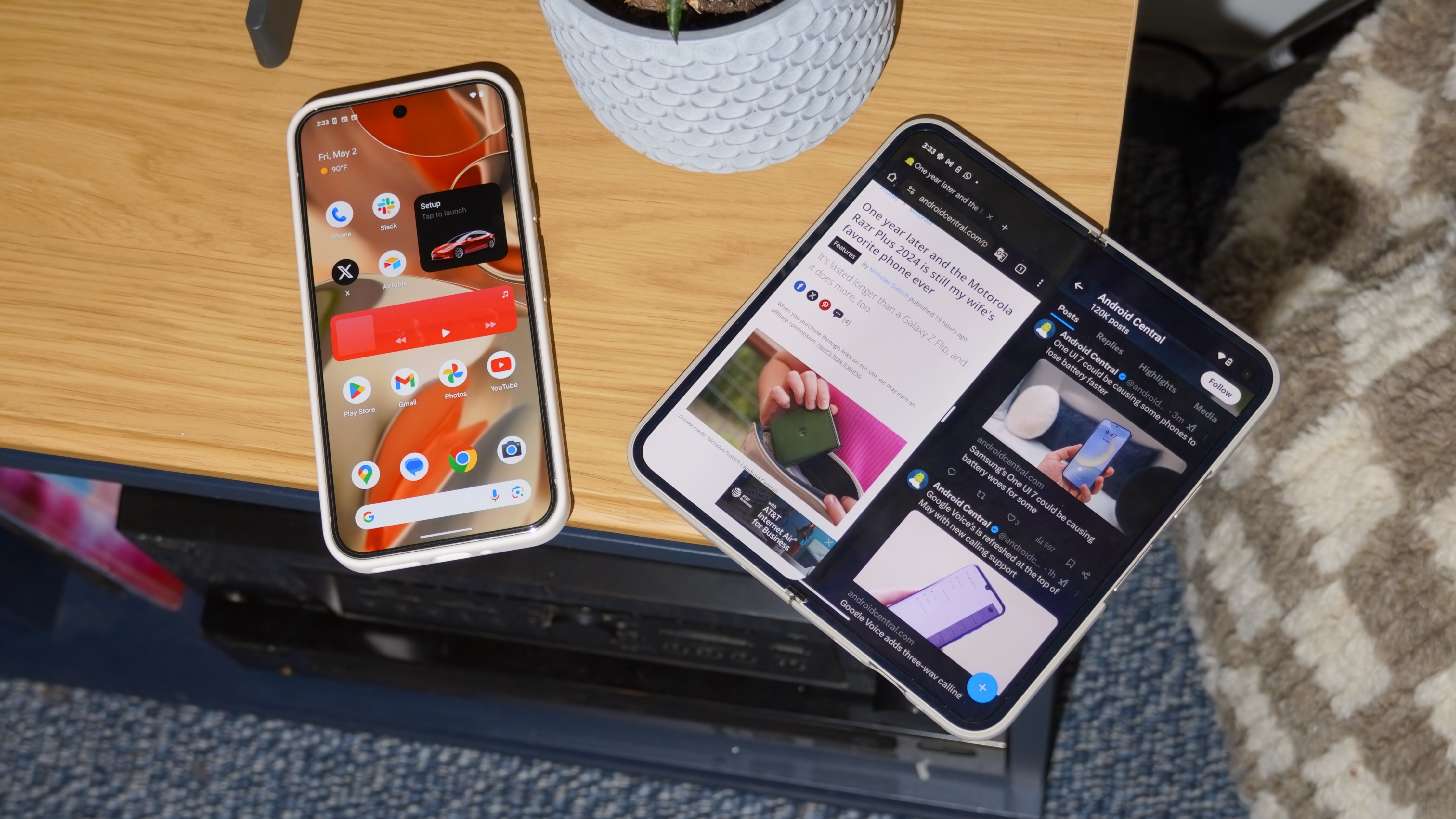 Multitasking on the Pixel 9 Pro Fold.