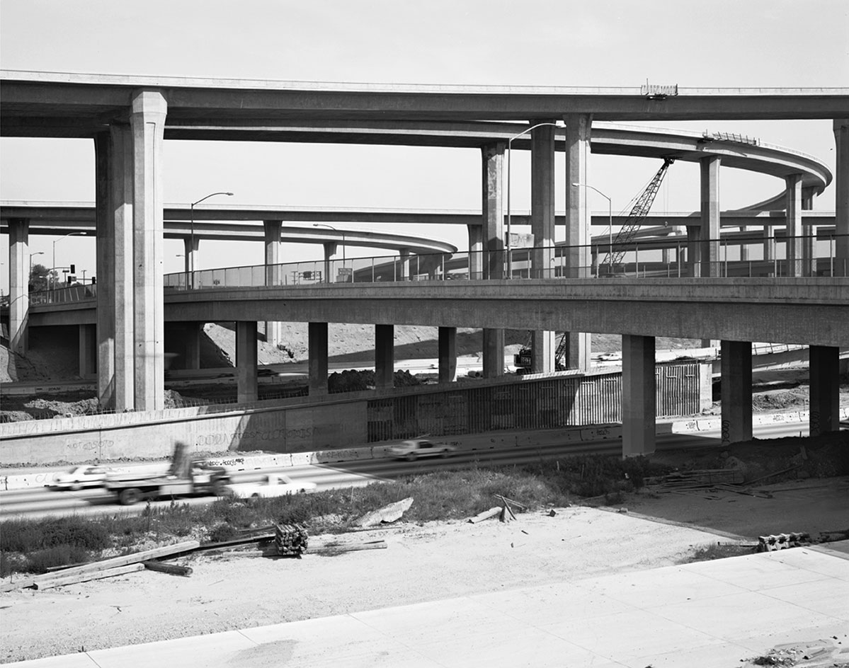A bridge with multiple pillars