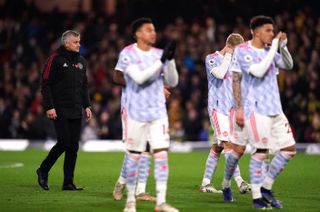 Solskjaer and his players approached the Manchester United fans at Watford