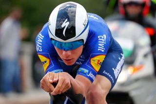 Team Deceuninck rider Belgiums Remco Evenepoel competes in the first stage of the Giro dItalia 2021 cycling race a 86 km individual time trial on May 8 2021 in Turin Photo by Luca Bettini AFP Photo by LUCA BETTINIAFP via Getty Images