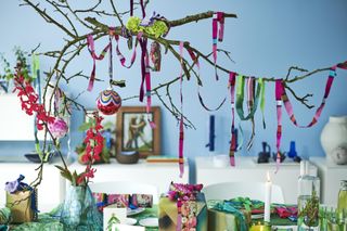 christmas tree ideas adding ribbons to branches