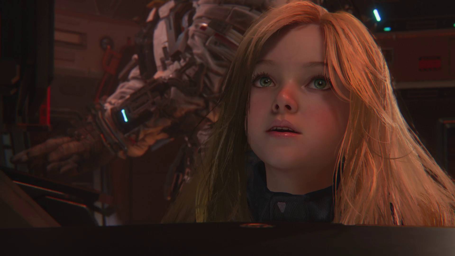 Pragmata Diana and Hugh in a tram