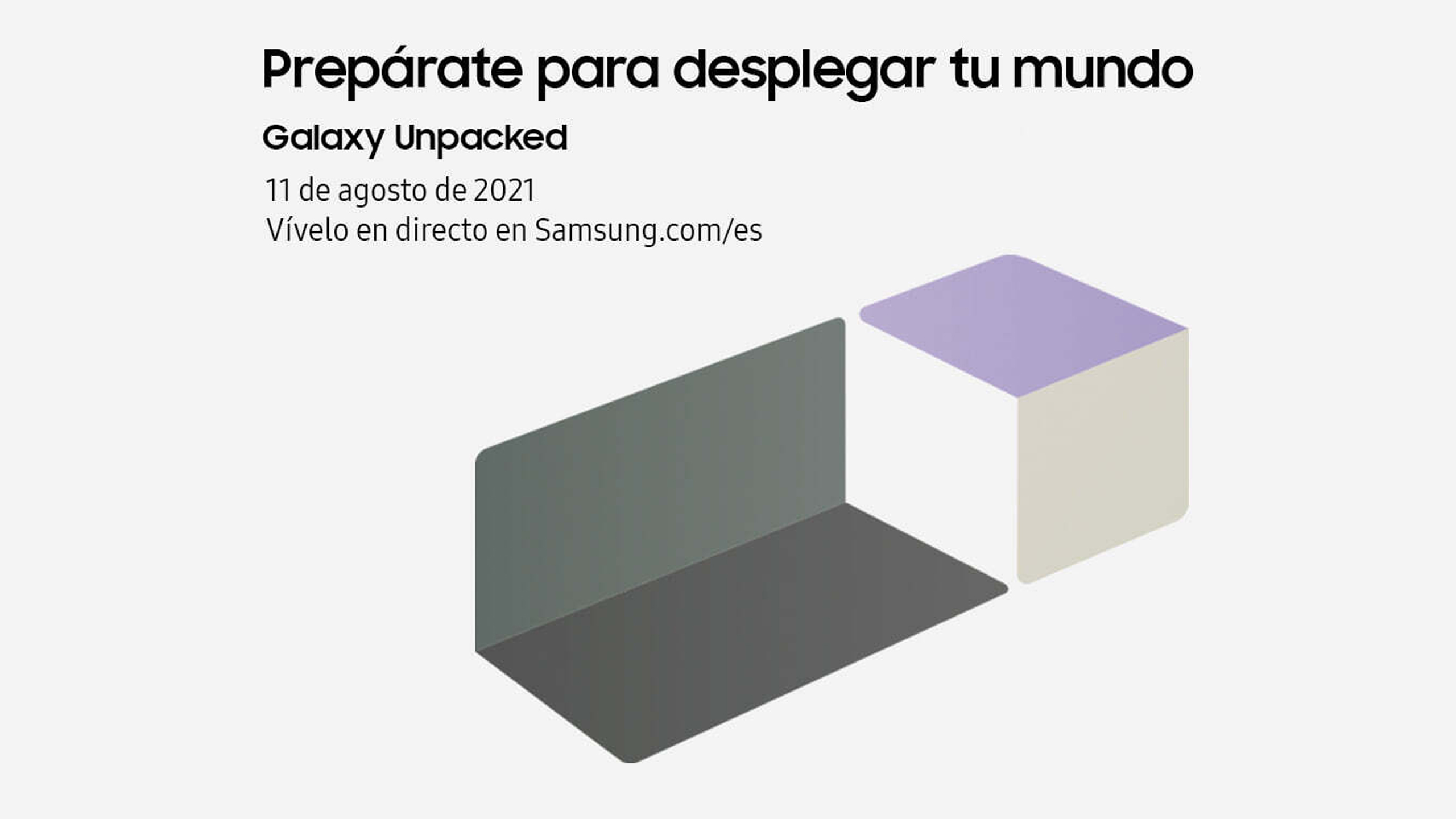 Portada invitación al evento Samsung Unpacked de agosto 2021