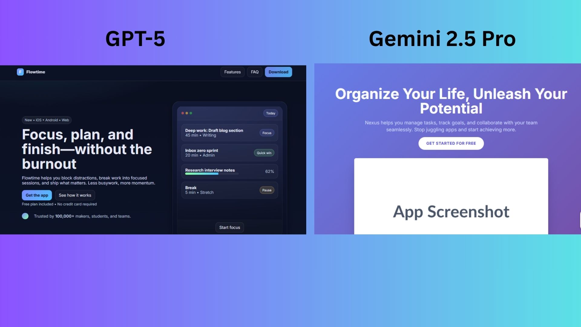 gpt-5 vs gemini 2.5 pro screenshot