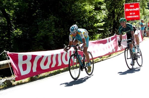 Janez Brajkovic (Astana) and Pierre Rolland (Europcar)